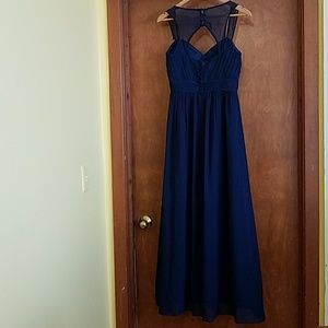 Alfred angelo floorlength navy bridesmaid dress